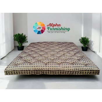Sale Active 5 x 6 Feet Queen Size Box Type Cotton Double Bed Mattress For Back pain Relief | Rui ka Gadda - Golden Brown Color (60 x 72 Inch)